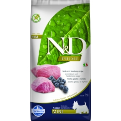 FARMINA FARMINA N&D PRIME DOG LAMB AND BLUEBERRY ADULT MINI 7KG